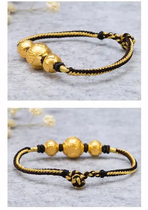 【magifasmagifas 手链】magifas/magifas 福气满满 三福珠3d硬金足金