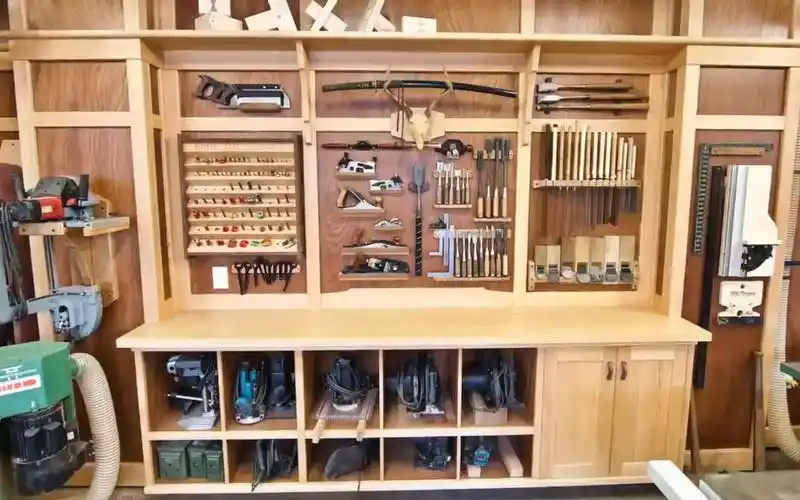 制作一面精致的木工工具墙(工具收纳)