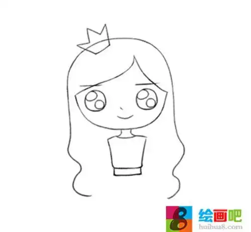 小公主简笔画漂亮可爱头像颜色