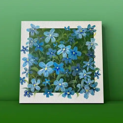 丙烯装饰画蓝色系