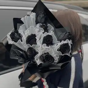 进口厄瓜多尔黑玫瑰鲜花花束七夕情人节生日求婚告白鲜花同城速递