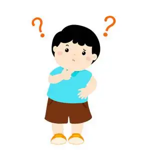 小男孩迷惑卡通人物矢量照片