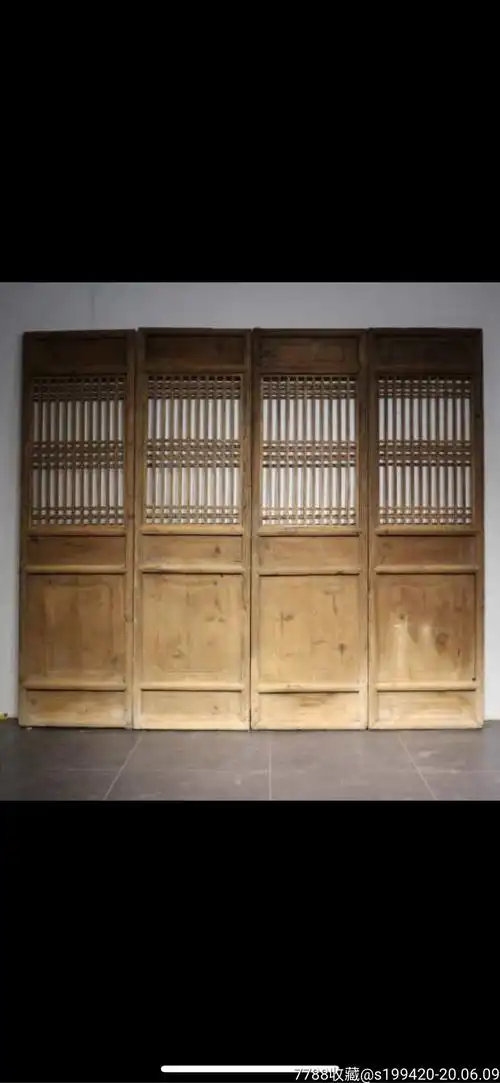 明代,隔扇4片一套.做工简洁素雅,装修佳器.单片尺寸.高261,宽76.