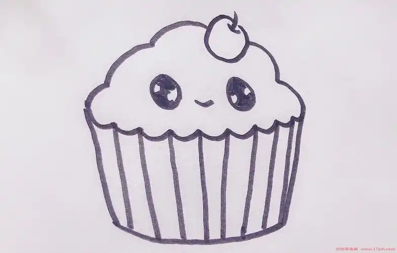 杯子蛋糕简笔画蛋糕怎么画可爱