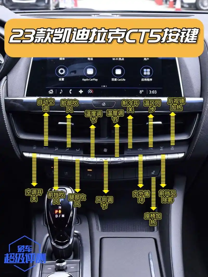 凯迪拉克ct5丨车内按键功能图解 刚提车的宝子们,是不是经常在驾驶