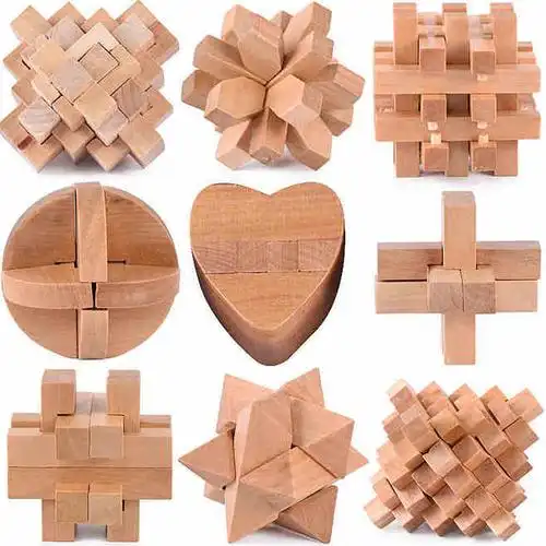 孔明锁鲁班解锁环扣九连环