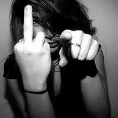 女生竖中指鄙视头像 霸气女神加动漫鄙视手势图片大全 - 女生头像