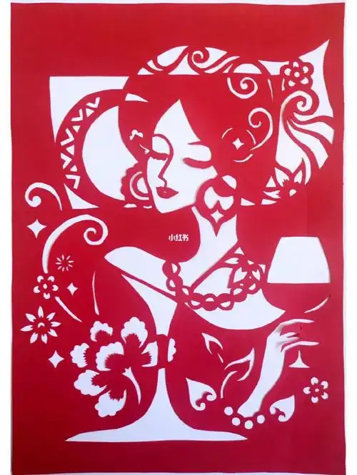 现代美女剪纸五