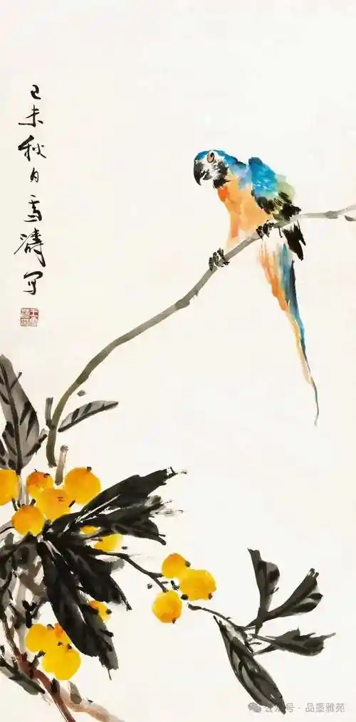 花鸟大家王雪涛的写意鹦鹉,会唱歌!