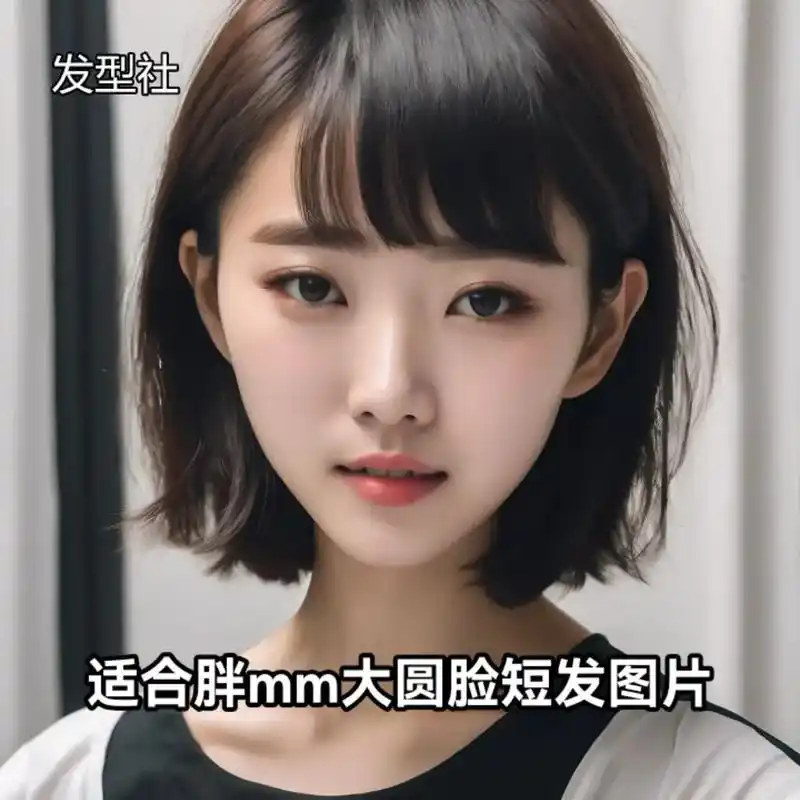 适合胖mm大圆脸短发图片.#如何判断自己适合什么发型 #换个