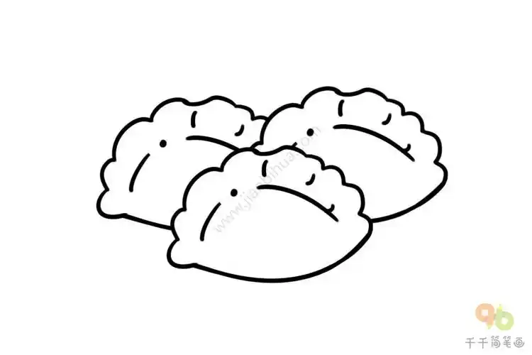 春节吃饺子简笔画图片