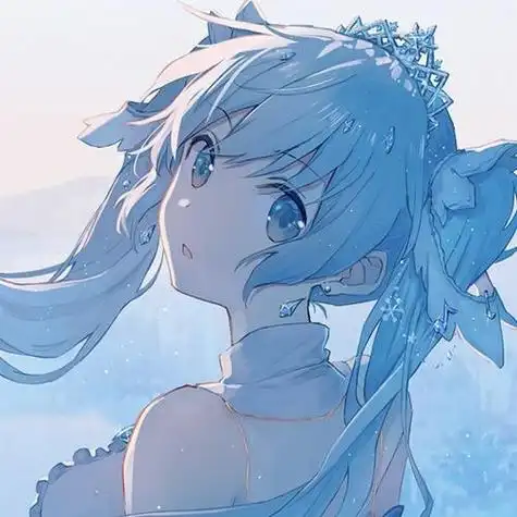 蓝粉系动漫头像:长发飘飘的仙女小姐姐初音