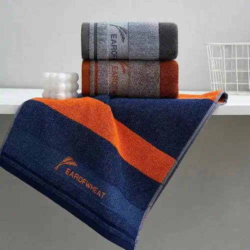 批发整箱120条单色洁丽雅毛巾纯棉绅士毛巾2024新款231266条纹灰