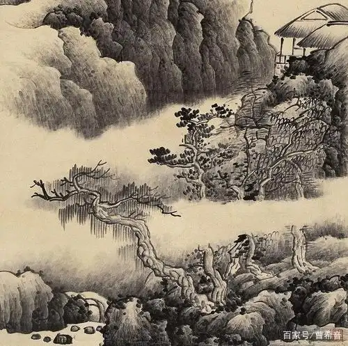 龚贤山水:"铁干银钩老笔翻,力能从简意能繁"