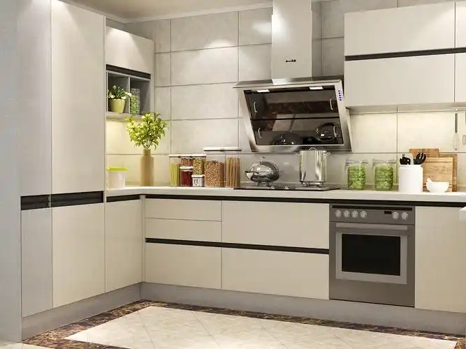6969橱柜烤箱装修效果图5:考虑到厨房面积不大,于是运用嵌入式