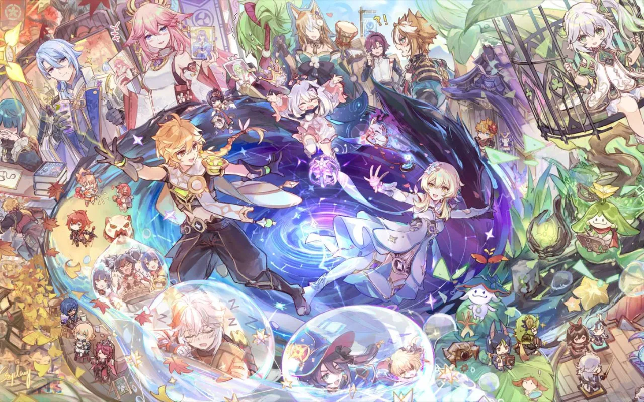 我最喜欢角色合照大团圆啦!【原神美图分享系列】