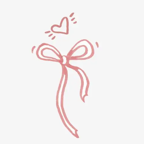 粉色蝴蝶结心形矢量图