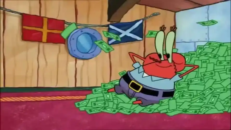 蟹老板赚了很多钱钱!