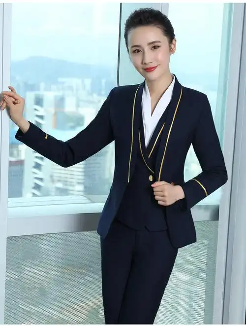 闪潮shanchao南航空姐制服职业装套装时尚套裙女航空正装修身酒店师