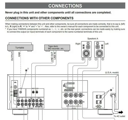 雅马哈377功放说明书_接线图分享
