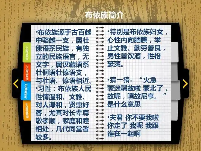 布依族源于古百越 中骆越一支,属壮 傣语系民族,有独 立的民族语言