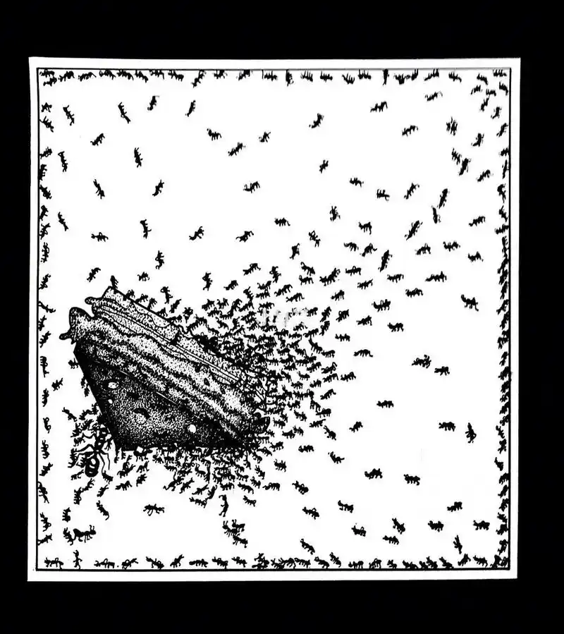 密集构成步骤 基础构成 黑白画 简笔装饰画_装饰画_我爱画画_建筑