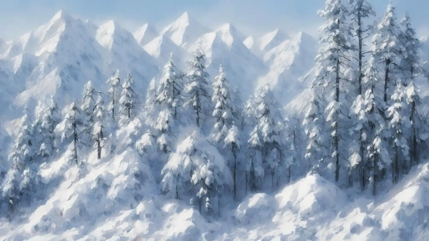 动漫雪山背景图9015太美啦!