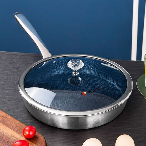 德国戴姆勒 钻石镭射煎锅 平底锅煎蛋锅无涂层28cm少油烟不粘煎锅