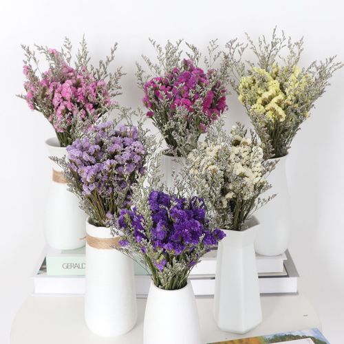 勿忘我情人草混搭满天星干花花束客厅真花插花家居装饰摆设永生花
