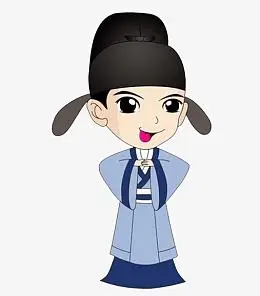 文化诗人pngpng手绘水彩古代商人免抠图pngpng卡通磕头作揖的古代男子