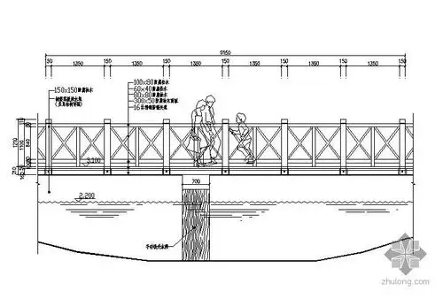 5米宽木栈道施工大样图