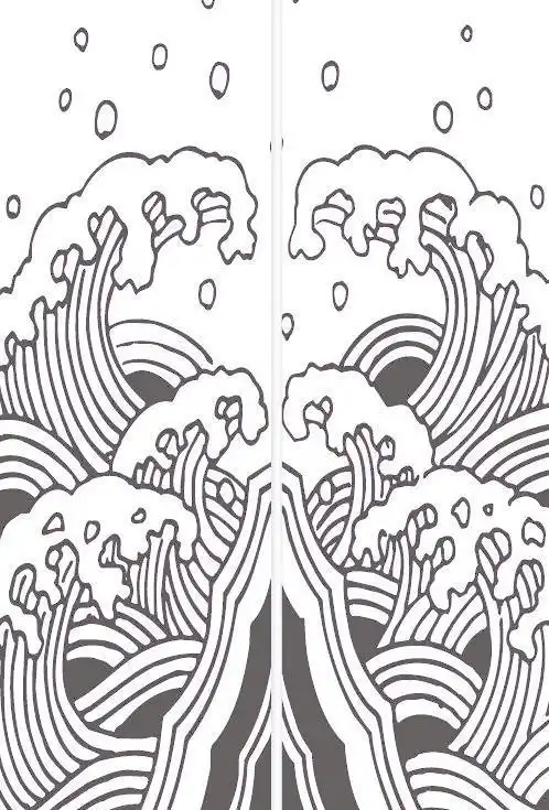 浪花卡通简笔画花边