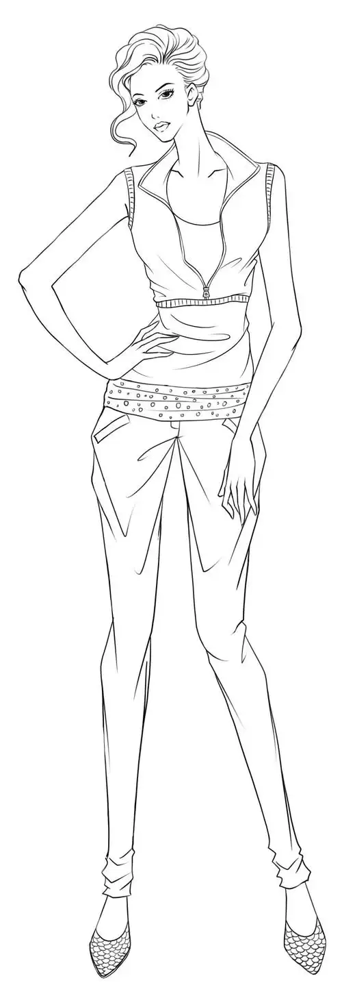 线稿及人体模板-服装画/服装设计手稿 - 穿针引线服装论坛