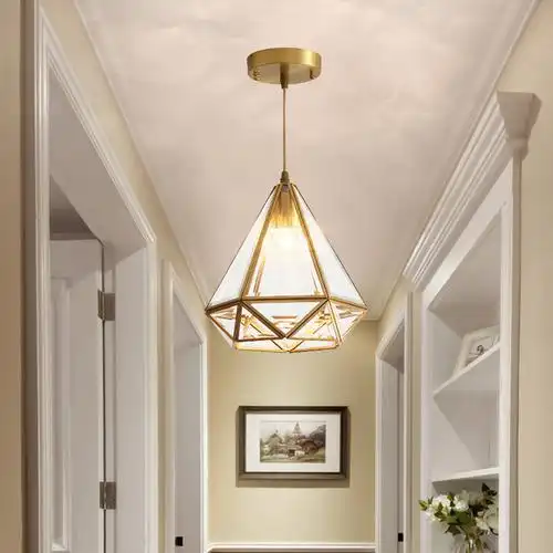 美式全铜过道灯玄关灯阳台现代简约走廊灯饰入户创意北欧餐厅吊灯