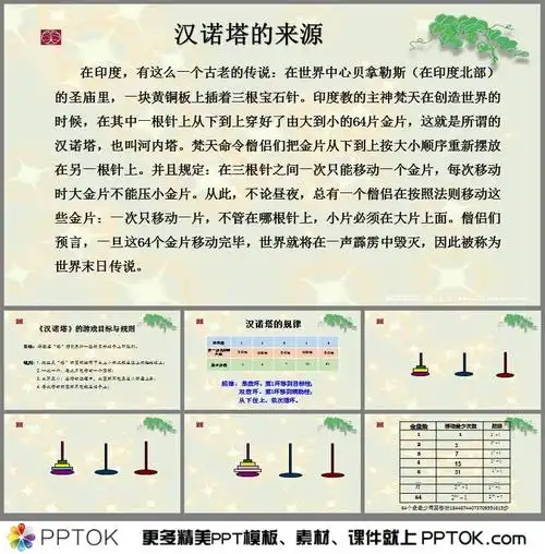 汉诺塔ppt模板