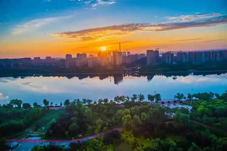 宋金河日出--郓城文明诚信随手拍_三月作品_大众网菏泽