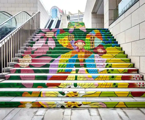 楼梯地面彩绘一般用什么颜料画