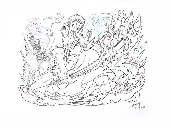 马克笔手绘海贼王——索隆