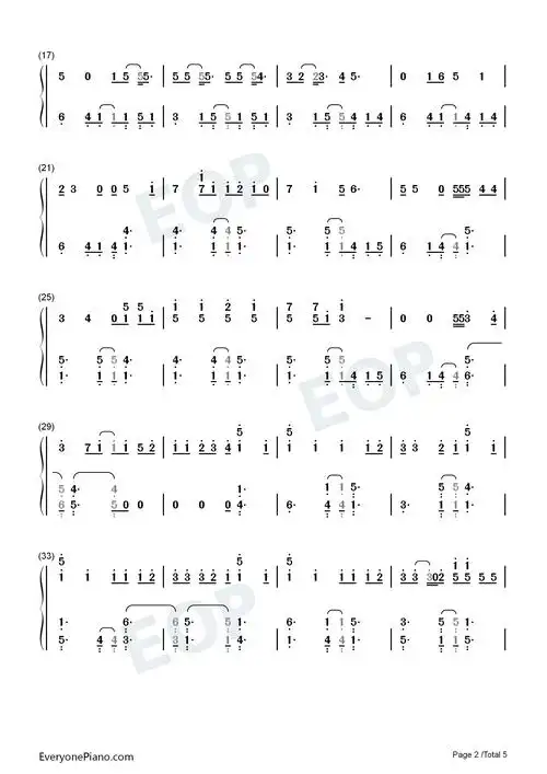 one piece op 16-海贼王 op16双手简谱预览2