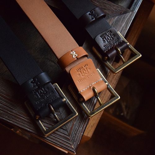 【茄子原创】手工头层植鞣牛皮带咔叽复古工装小贝腰带简约休闲潮