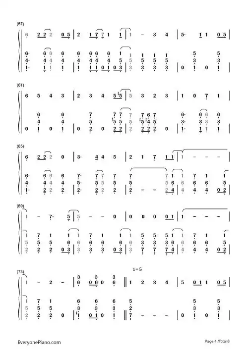 白い雪のプリンセスは-初音未来双手简谱预览4