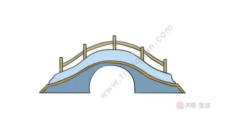 简笔画古老的拱桥