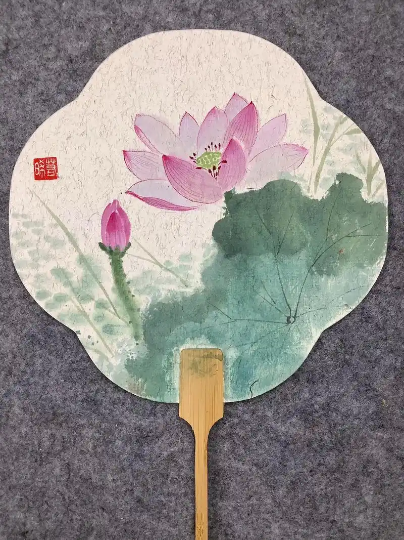 花鸟扇面合集.荷花#国画 #古风 #一起学画画 #一学就会系 - 抖音