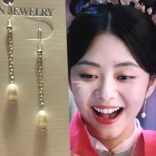 锦心似玉女主罗十一娘演员谭松韵同款珍珠耳环古风耳饰纯手工制作