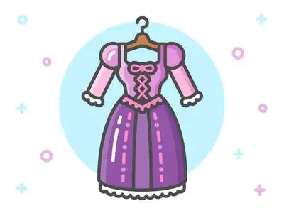princess dress icon series: rapunzel