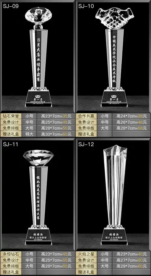 水晶奖杯定制刻字批发创意大拇指五角星奖杯年会颁奖树脂金属奖杯