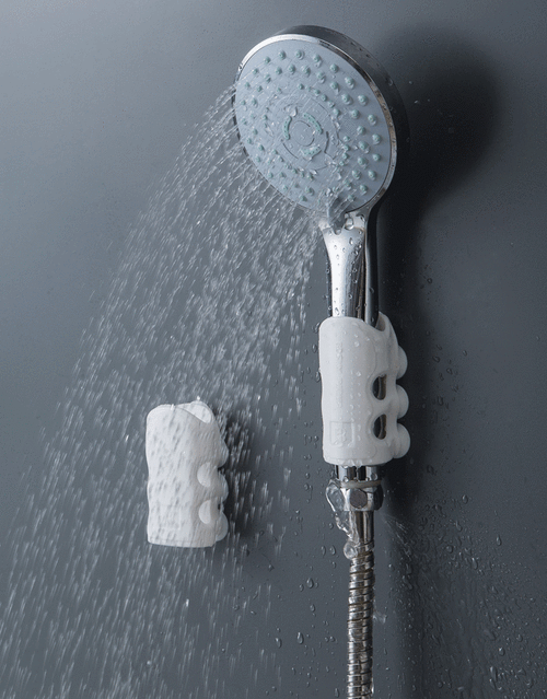 硅胶花洒万向通用支架吸盘式免打孔可调节活动淋浴固定器底座万向黄黑