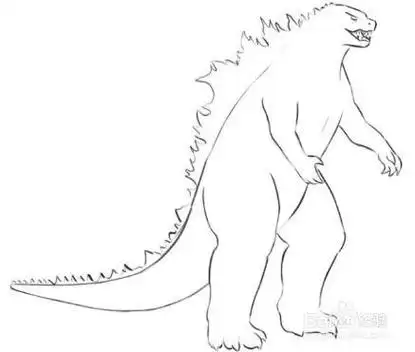 哥斯拉简笔画图片大全 哥斯拉简笔画图片大全全身