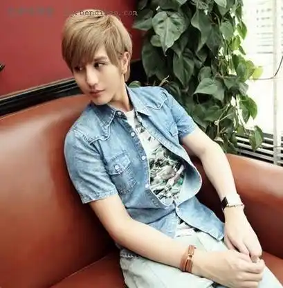 2015冬季流行的男生亚麻色染发发型(组图)