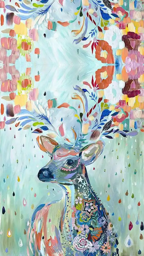 油画麋鹿h5背景